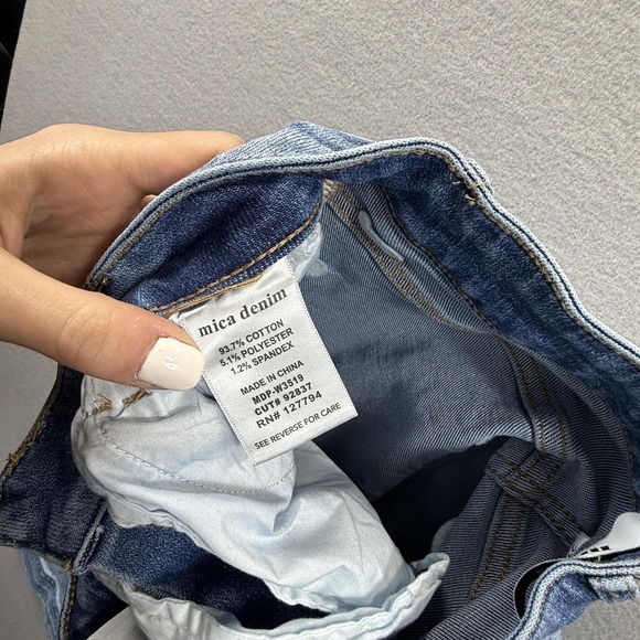 Mica Denim Wide Leg Jeans Womens 27 Blue Light Wash High Rise Cargo Crop 27x26 - Picture 7 of 8